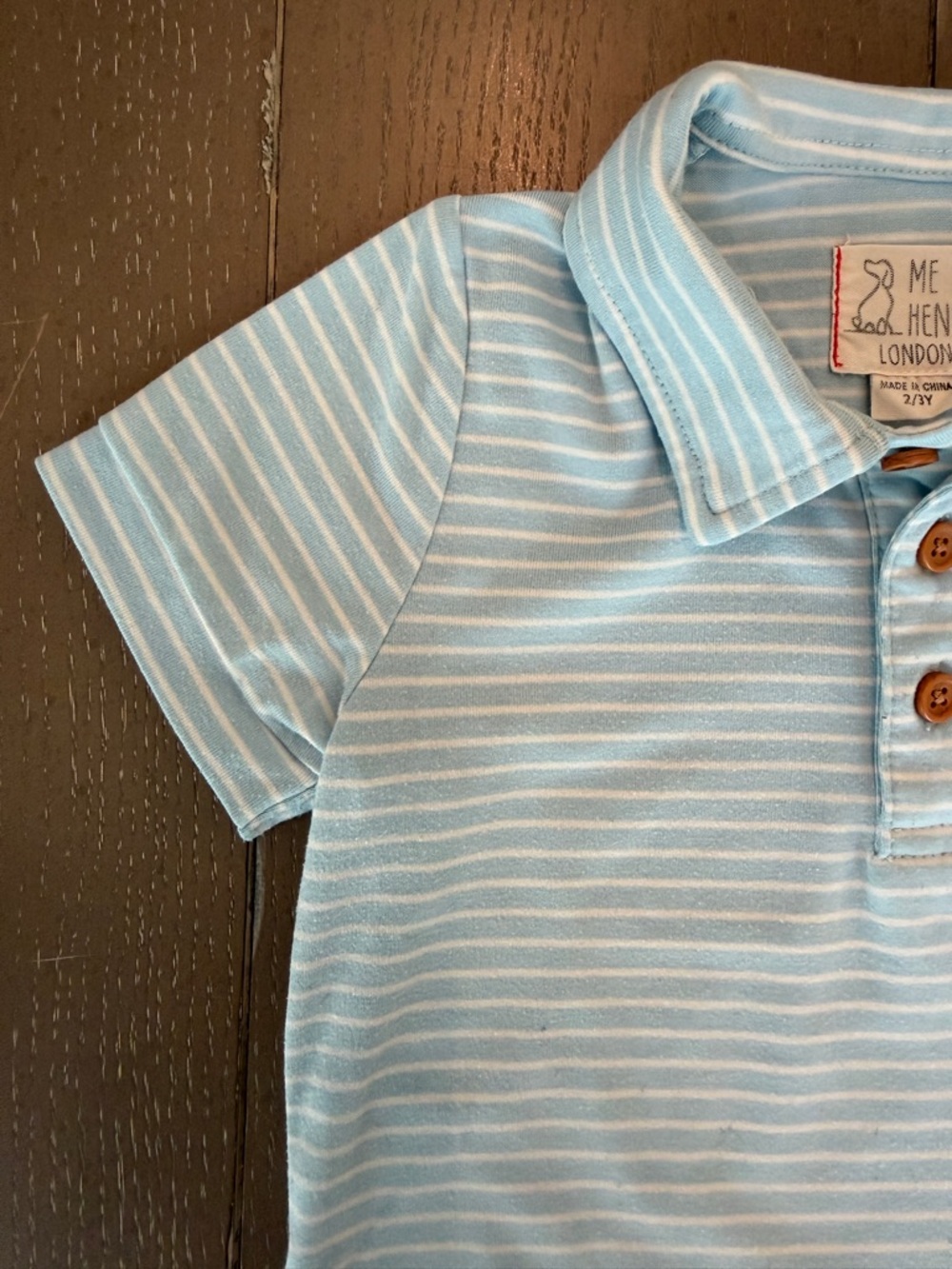 Me & Henry London Boys’ Preppy Short-Sleeve Blue Striped Polo Shirt • Size 2/3Y - Picture 10 of 12